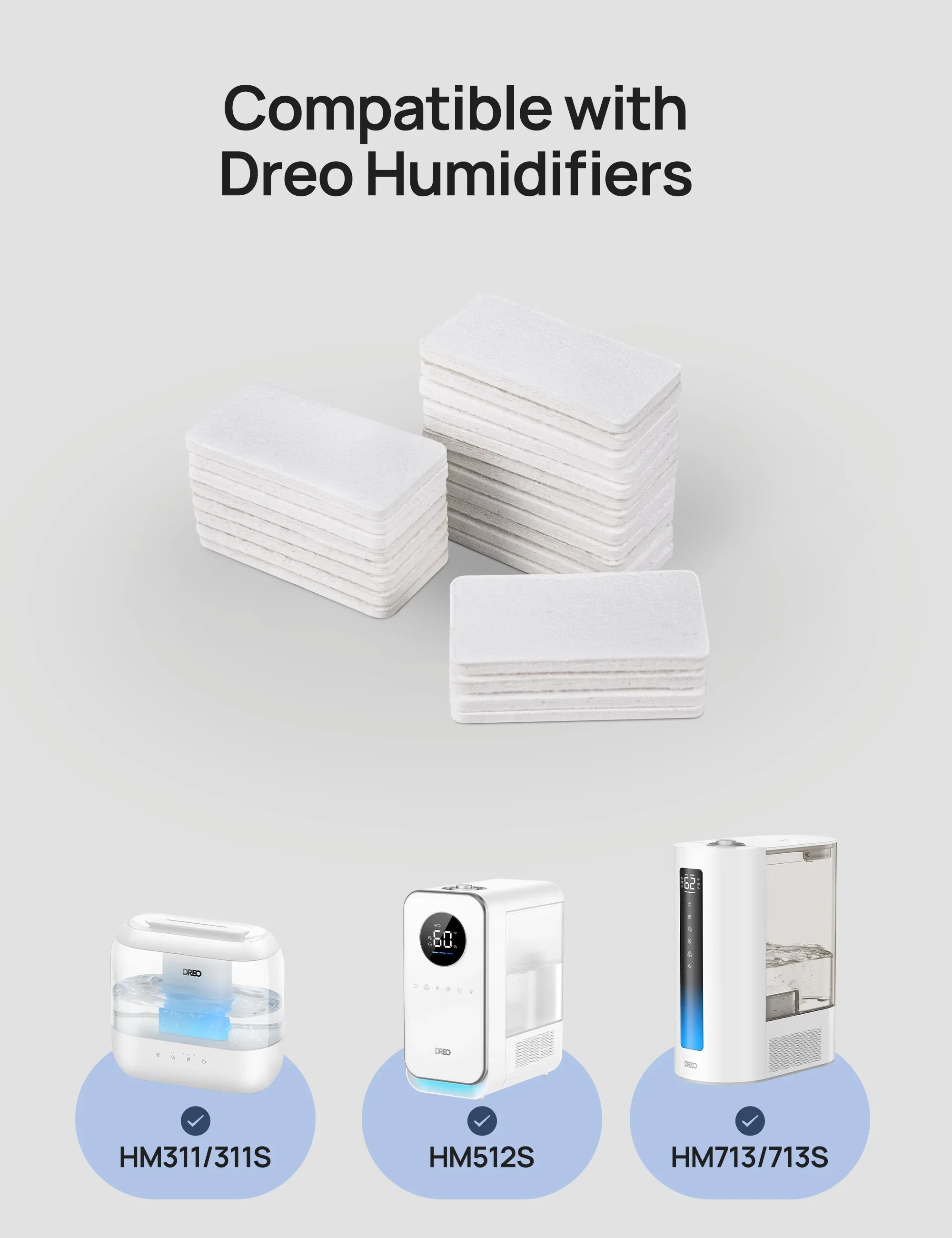 Aroma Pads 24-Pack for humidifiers, Compatible with Dreo Humidifiers 311/311S/512/713/713S