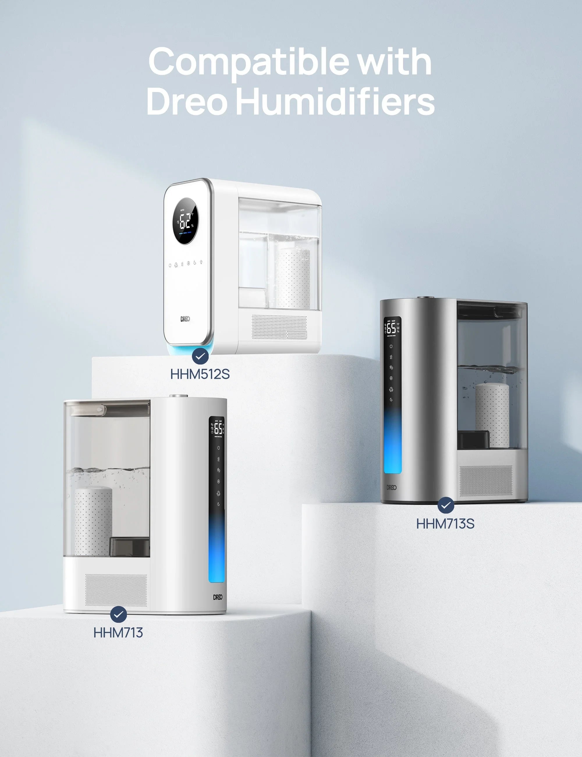 Demineralization Cartridge for Humidifiers - 3-Pack, Compatible with Dreo Humidifiers HM512S/713/713S/717S/813/813S
