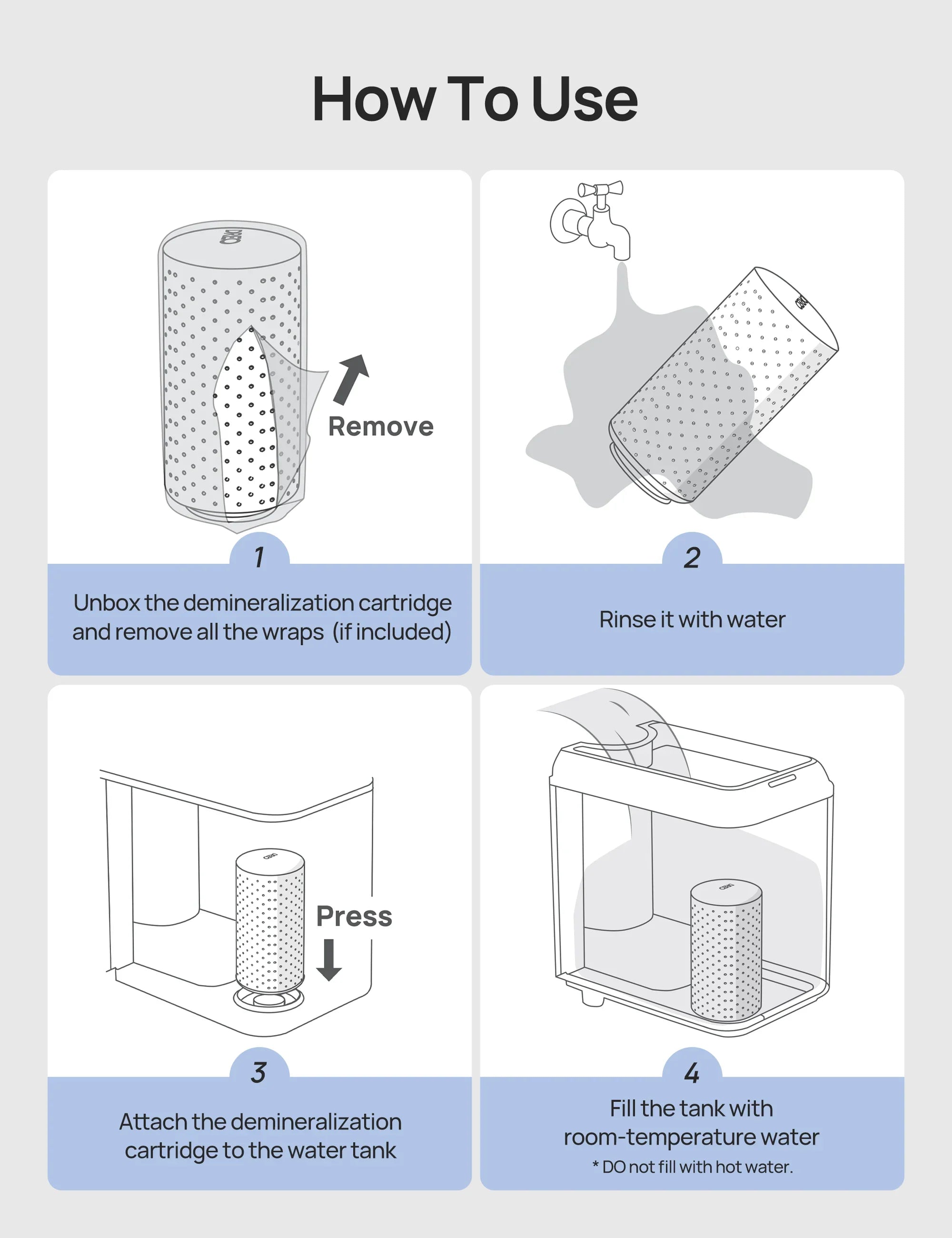 Demineralization Cartridge for Humidifiers - 3-Pack, Compatible with Dreo Humidifiers HM512S/713/713S/717S/813/813S