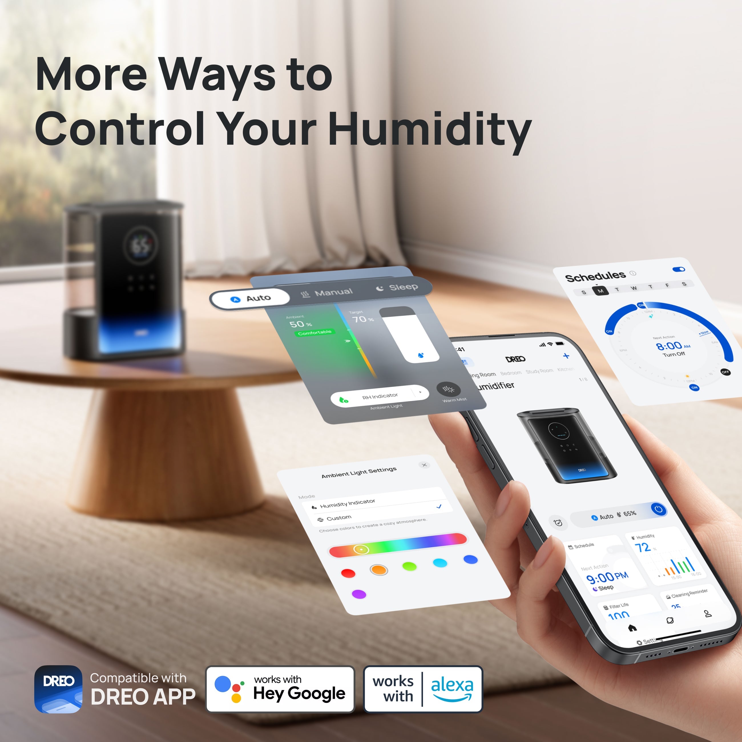 Smart Humidifier 717S 8L with Demineralization Cartridge