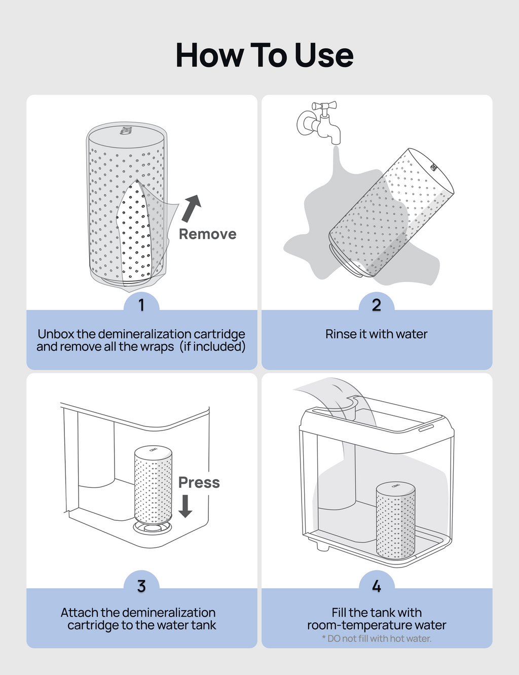 Smart Humidifier 717S 8L with Demineralization Cartridge