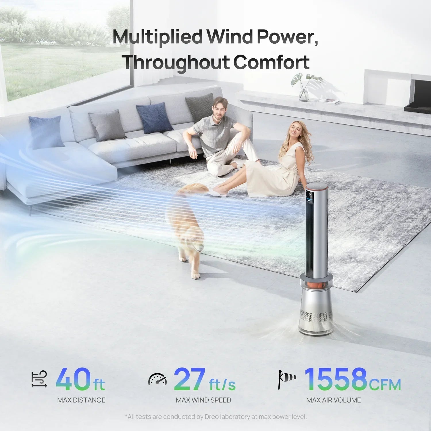 Air Purifier Tower Fan 710S with HEPA Replacement Filter